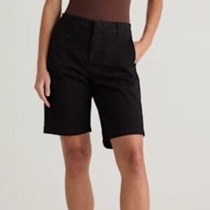 Quince Women Organic Stretch Cotton Chino Bermuda Shorts Black 8